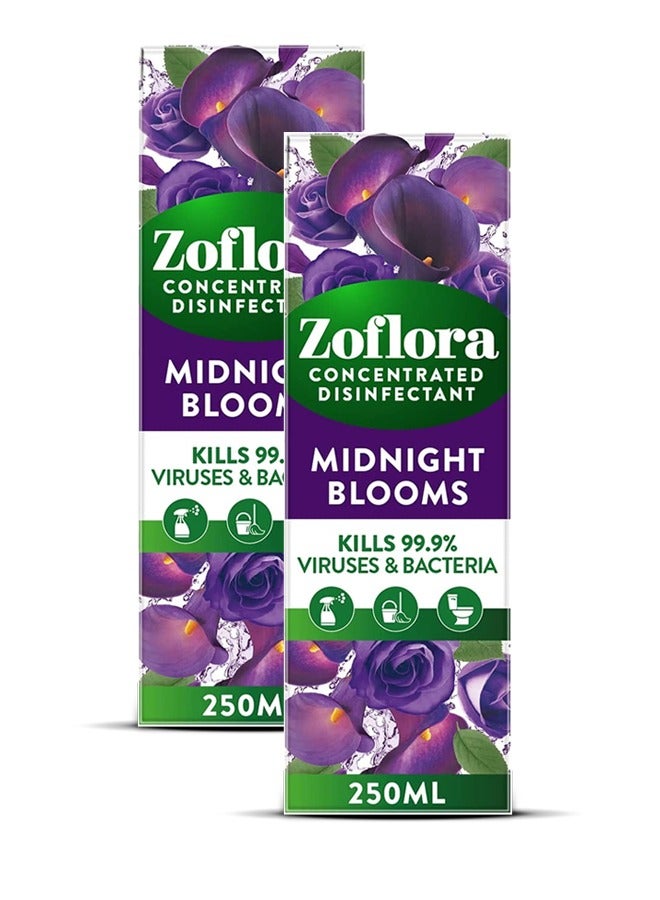 Zoflora Multi-Purpose Disinfectant Cleaner Concentrated Liquid - Midnight Blooms 2x250ml - Image 1