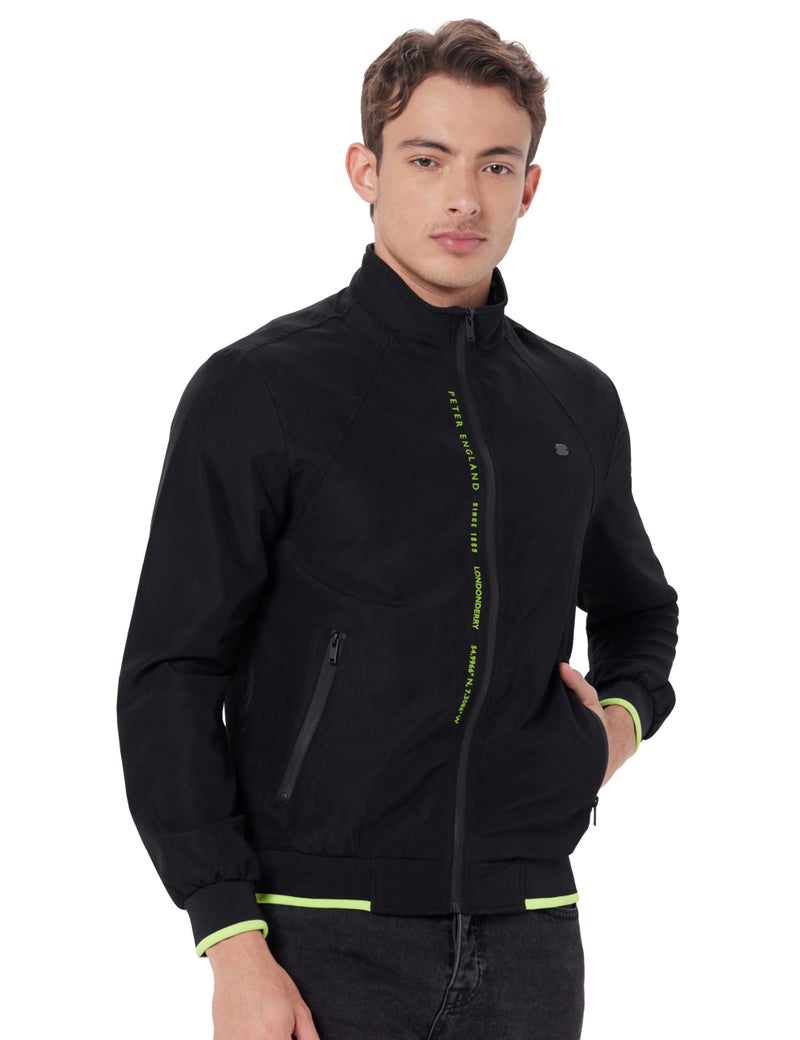 Peter England Men Black Solid Casual Jacket - Image 1