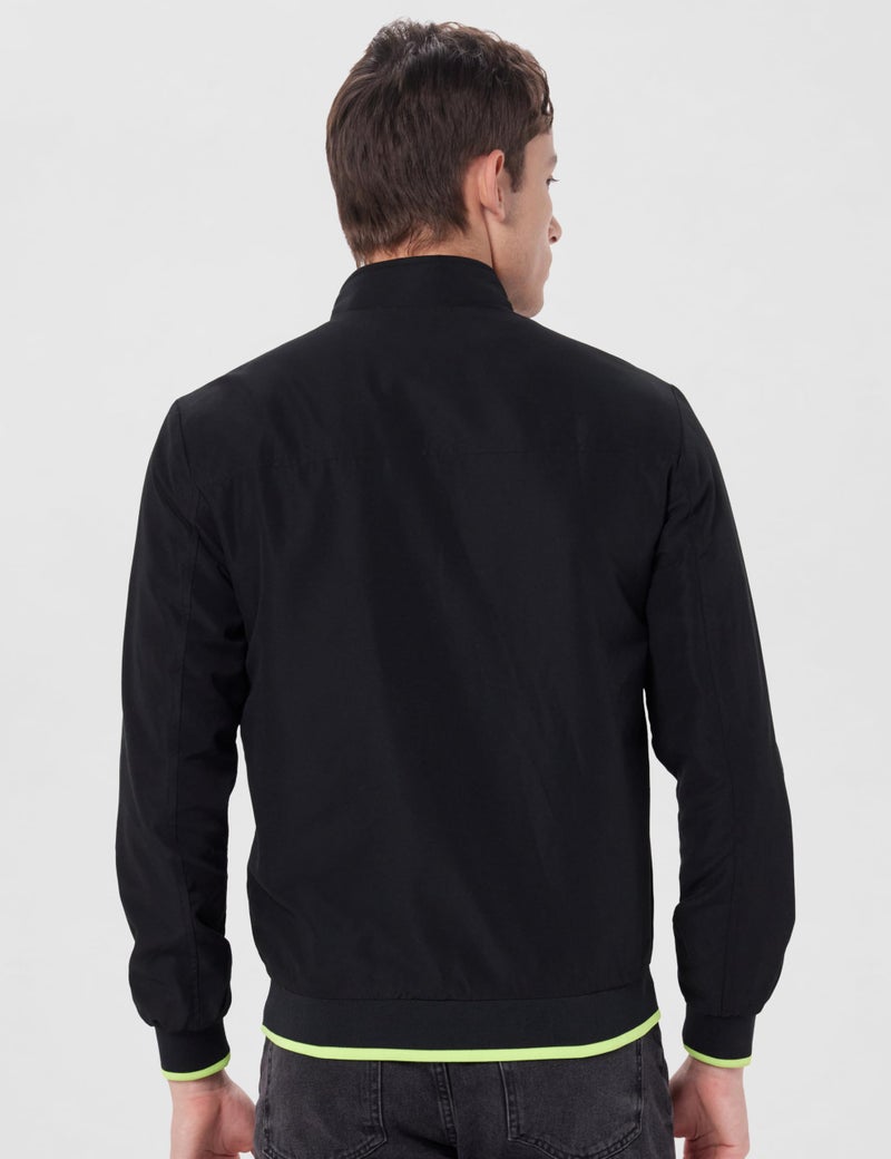 Peter England Men Black Solid Casual Jacket - Image 3