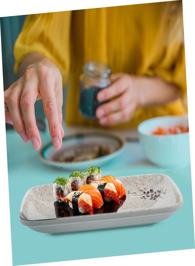 OFFSCH 2pcs Japanese Style Rectangular Sushi Plates Multi-purpose Serving Dishes for Appetizers Desserts and Sauces Resin Material for Home Restaurant Use - Image 4