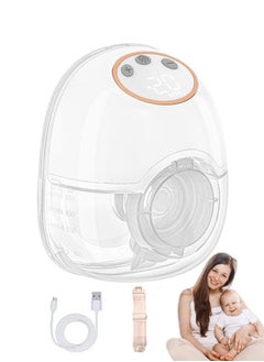 Lesha Breast Pump, Wireless Electric Portable Breast Pump with 4 Modes & 12 Levels, Wearable & Hands-free, All-in-One Painless Breastfeeding Breast Pump, LED Display, 24mm Diameter shield, 6oz/180ml, 1 Pack  - Image 1
