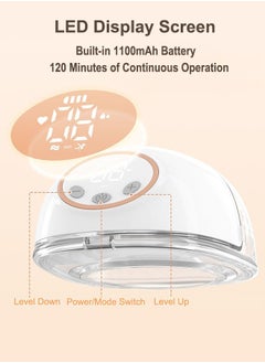 Lesha Breast Pump, Wireless Electric Portable Breast Pump with 4 Modes & 12 Levels, Wearable & Hands-free, All-in-One Painless Breastfeeding Breast Pump, LED Display, 24mm Diameter shield, 6oz/180ml, 1 Pack  - Image 4