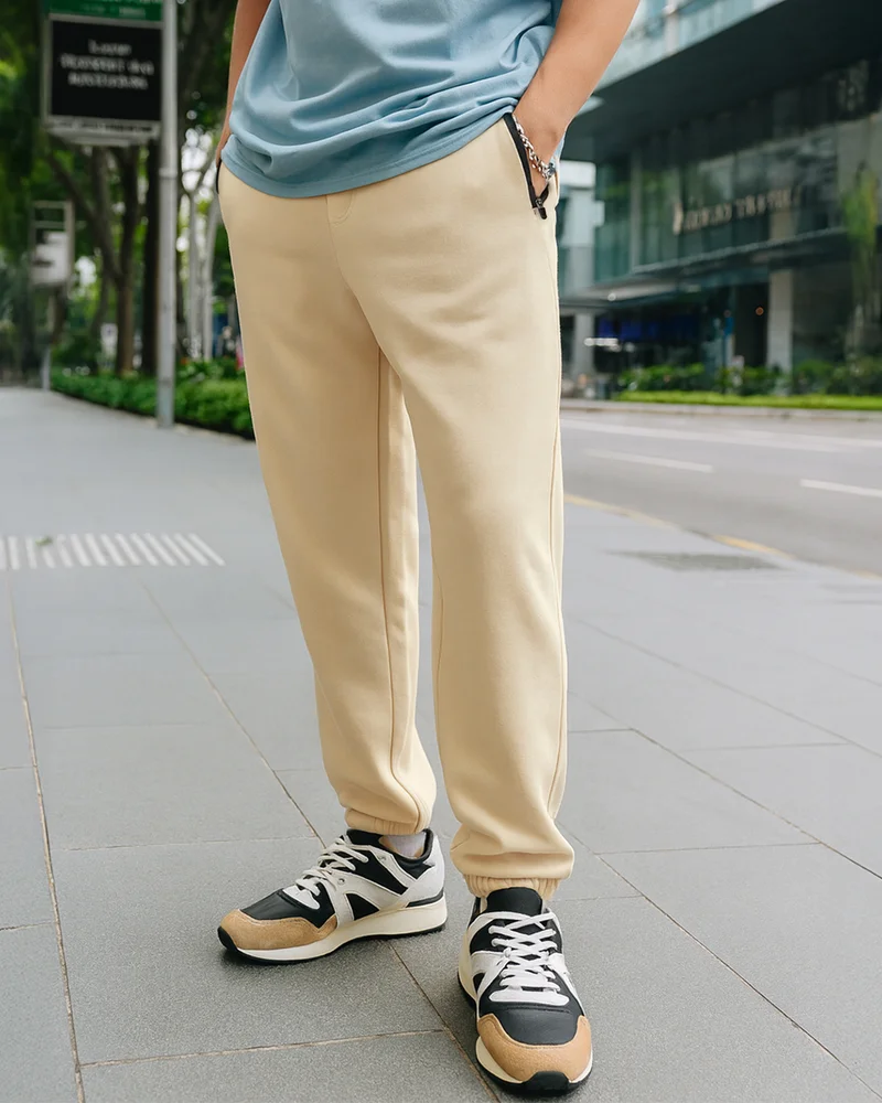 بيواكوف بنطلون رياضي رجالي بني واسع