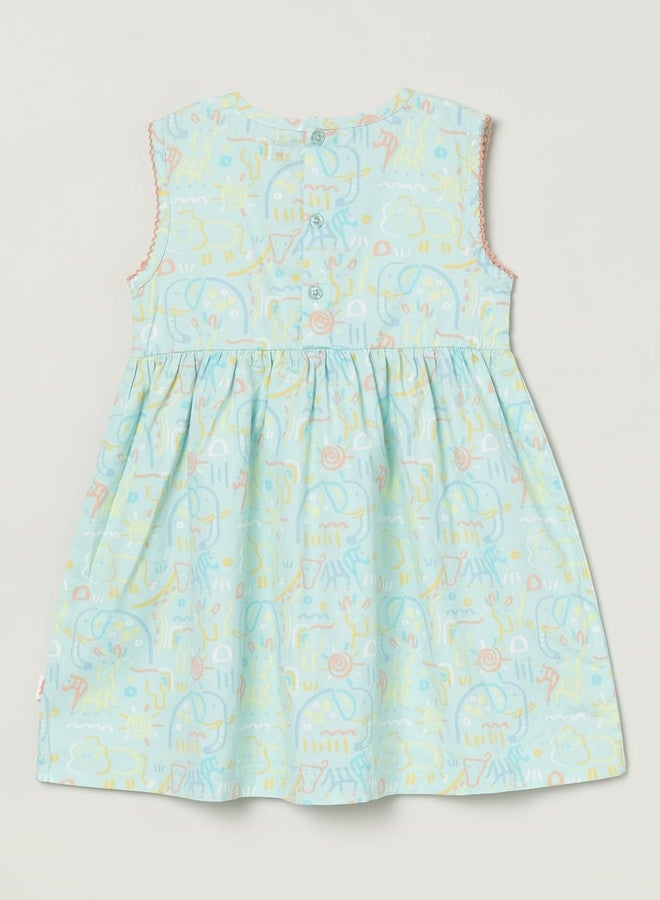 Milou Baby-Girl's Cotton A-Line Knee-Length Dress (TGANDRS059_Sky Light - Image 5