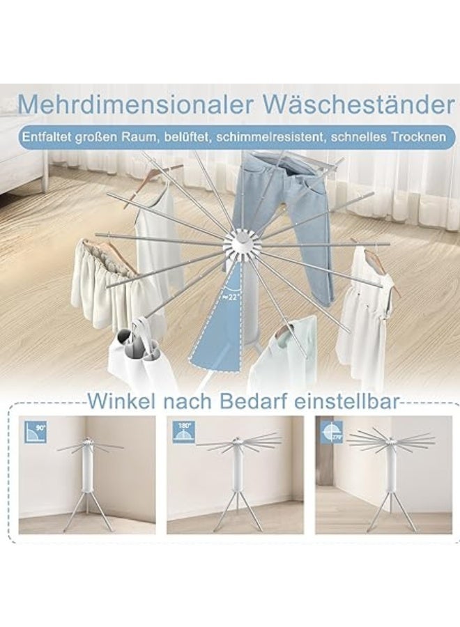 360° Rotating Laundry Drying Stand with Wheels - Space-Saving Indoor/Outdoor Heavy-Duty Clothes Hanger Rack - Image 4