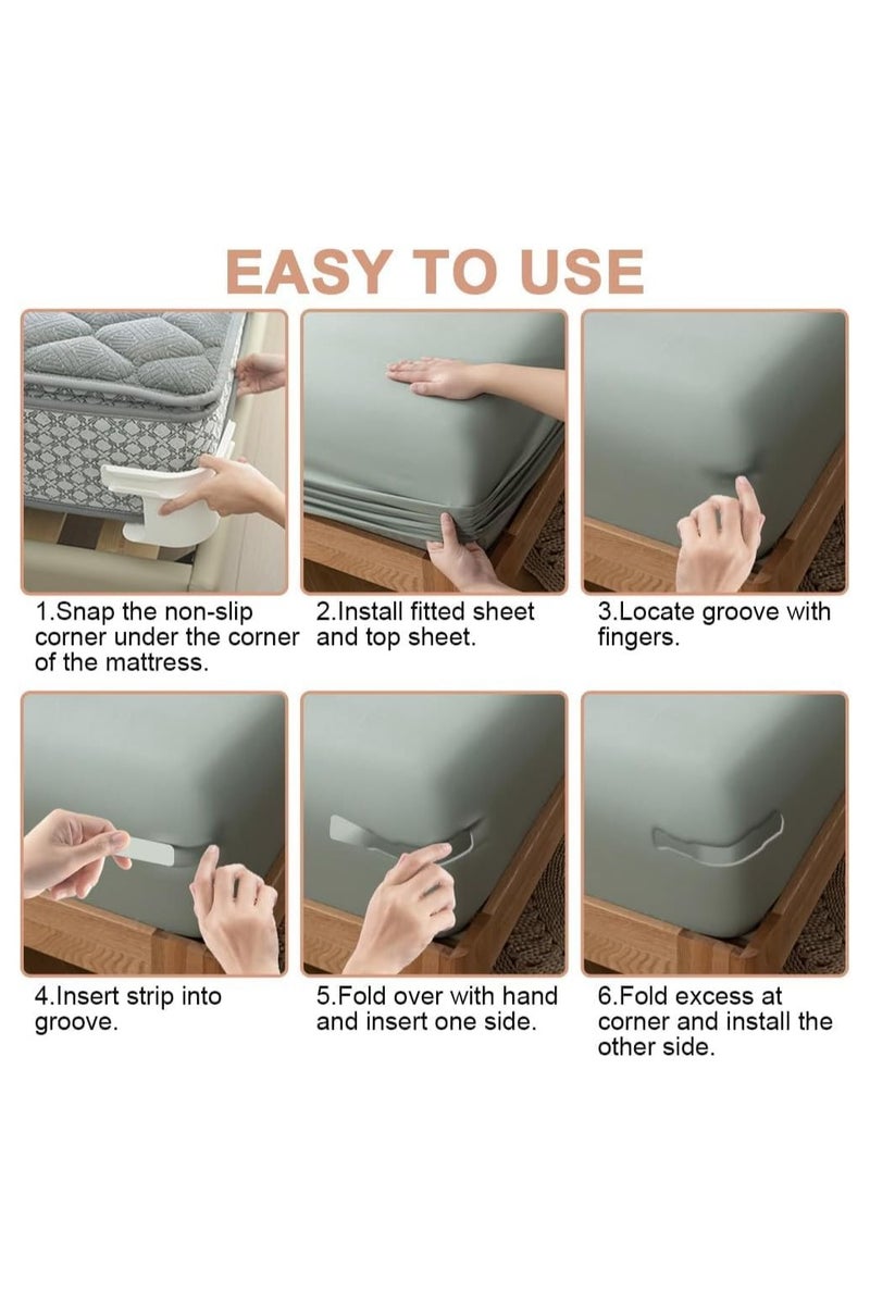 Plan A Bed Sheet Fasteners with Locking Straps - Strong Adjustable Sheet Corner Tightener to Keep Sheets Tight - Fits All Mattress Sizes - Prevents Sheets from Loosening - Easy to Install - Image 5