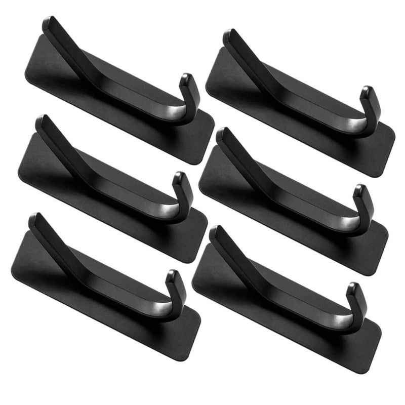 Self Adhesive Wall Hooks No Punch Design Black Stainless Steel For Towels Storage - Image 2