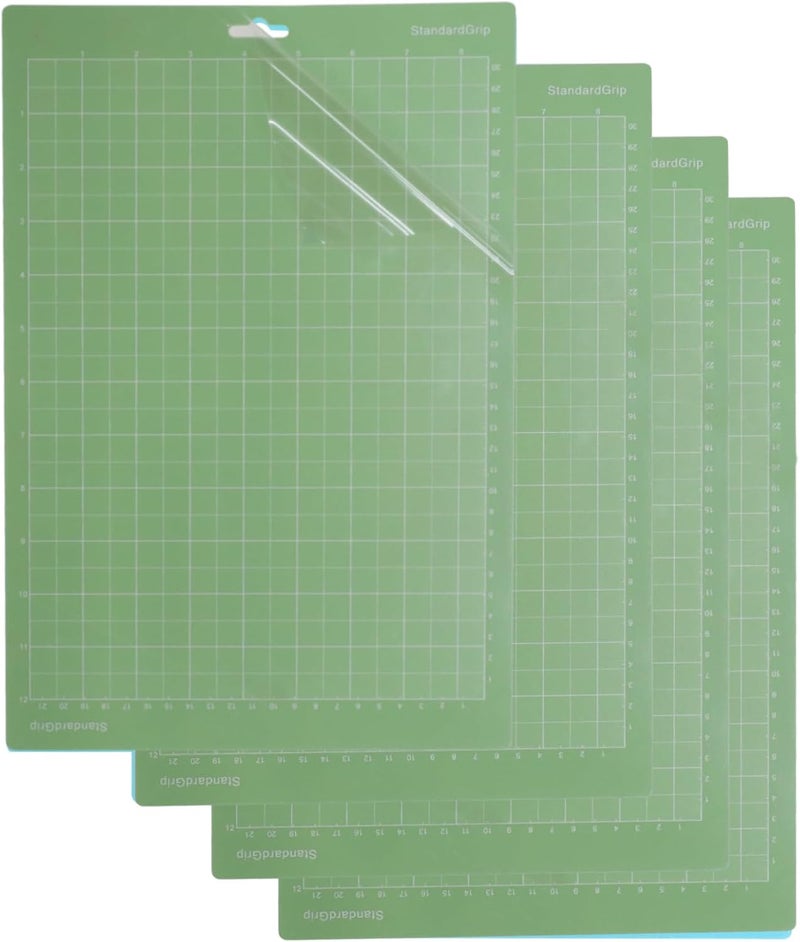 Moicstiy 4 Pcs Cutting Mat, 8.5x12Inch Reusable Adhesive Cutting Mats with Protective Film for Crafts, Cardstock, Iron On, Vinyl (Green) - Image 1