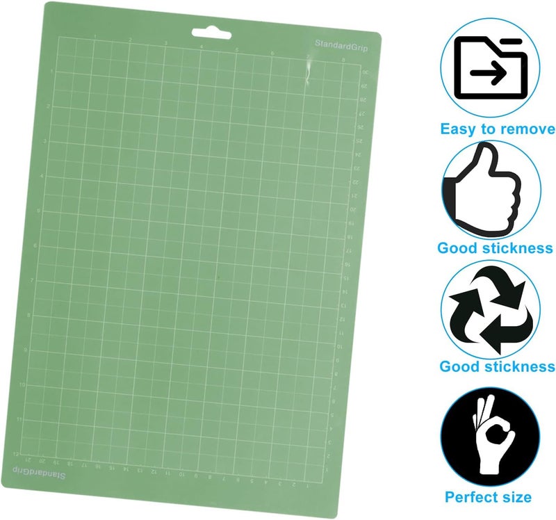 Moicstiy 4 Pcs Cutting Mat, 8.5x12Inch Reusable Adhesive Cutting Mats with Protective Film for Crafts, Cardstock, Iron On, Vinyl (Green) - Image 4