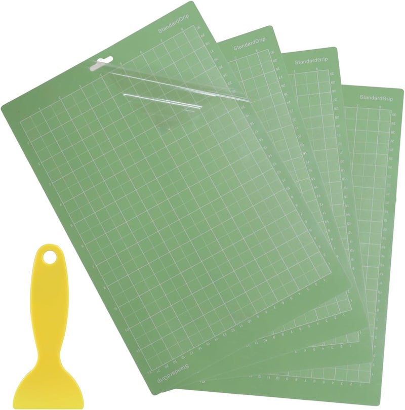 Moicstiy 4 Pcs Cutting Mat, 8.5x12Inch Reusable Adhesive Cutting Mats with Protective Film for Crafts, Cardstock, Iron On, Vinyl (Green) - Image 2