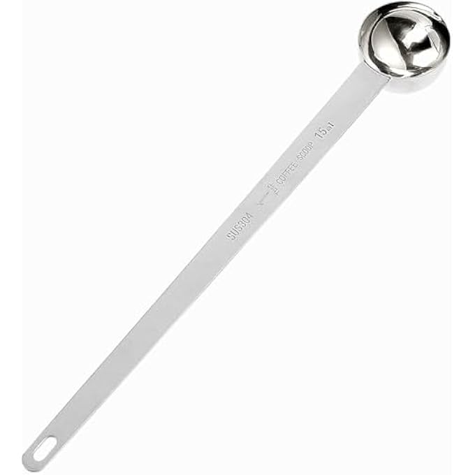 ريحني ملعقة كبيرة من ملعقة قهوة من الفولاذ المقاوم للصدأ بمقبض طويل ملعقة كبيرة ملعقة كبيرة من القياس ملعقة قهوة 15 مل ملعقة كبيرة من القهوة المطحونة ملعقة كبيرة - Image 1