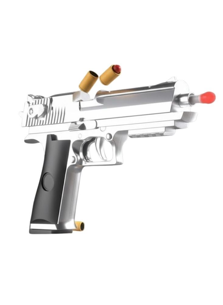 بريميم مجموعة مسدس لعبة برصاص إسفنجي فضي ناعم مع أهداف – مسدس آمن لإطلاق سهام إسفنجية، ملحقات أهداف تدريبية للأطفال - Image 2
