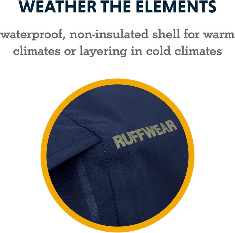 Ruffwear, Sun Shower Dog Raincoat, All-Weather Jacket, Waterproof, Windproof & Lightweight, Midnight Blue, Small - Image 4