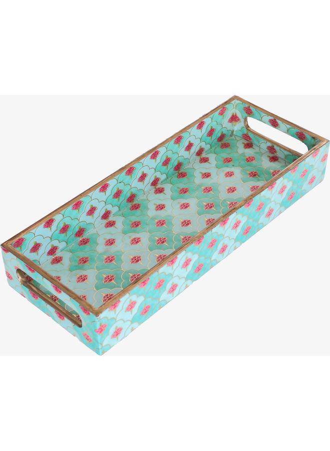 Alsaif Wooden Serving Topper 13 X 5 X 2 Cm Rectangular Engraved Light Green - Image 2