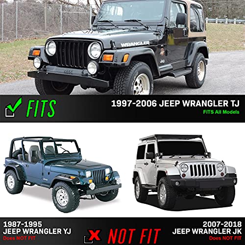 USR UNIQUE STYLE RACING USR Side Marker Lights - 4 Pieces COMBO Smoke Lens Bumper Turn Signal Lamps + Fender Side Markers Set Compatible with 1997-2006 Wrangler TJ Chass (Smoked with x4 Amber Bulbs Included) - Image 2
