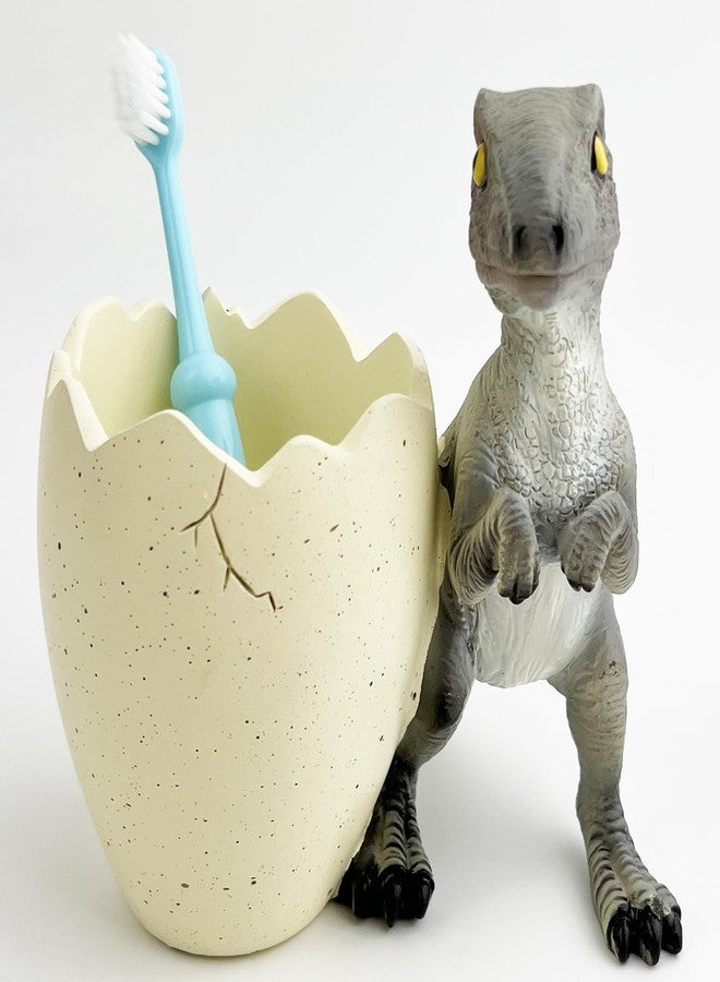 FlidRunest Dinosaur Toothbrush Holder, Resin Toothbrush and Toothpaste Holder Organizer for Kids, Easy to Clean, Funny Dinosaur Cup for Pen Pencil Toothbrush, Toothbrush Holders for Bathrooms - Image 1