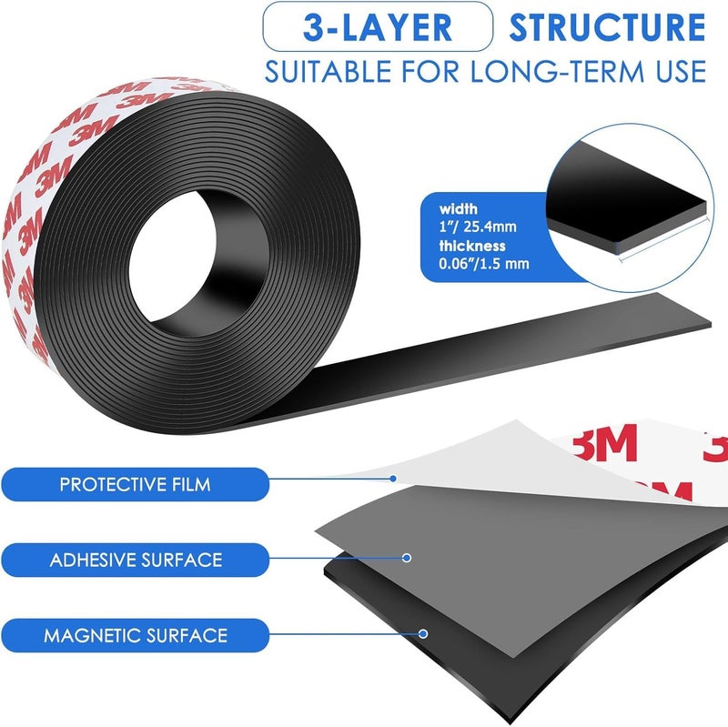 PRIMARKET Strong Adhesive Magnetic Tape Strip Roll-, Cuttable Magnetic Sheets for,DIY Art Projects, Whiteboards, Fridge Organization - Ideal for Home, School, Office Use. (BLACK, 2Cm x 3Mtr) - Image 5