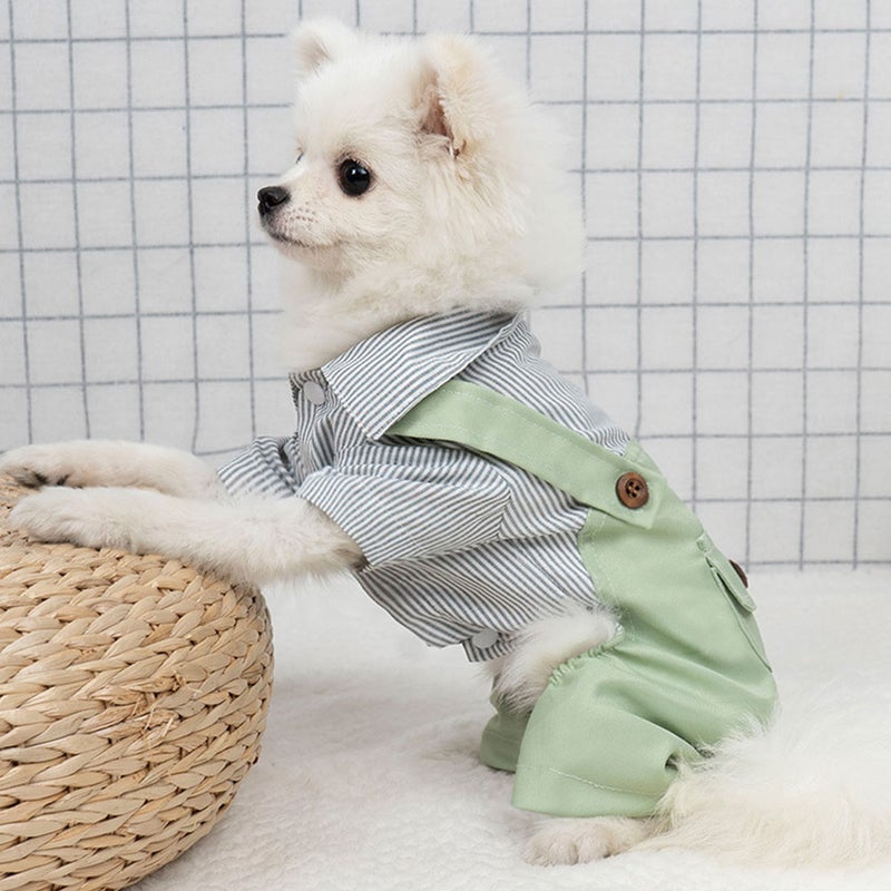 2pcs Spring Puppy Garment Decorative Kitten Clothes Adorable Puppy Overalls Clothing - Image 2