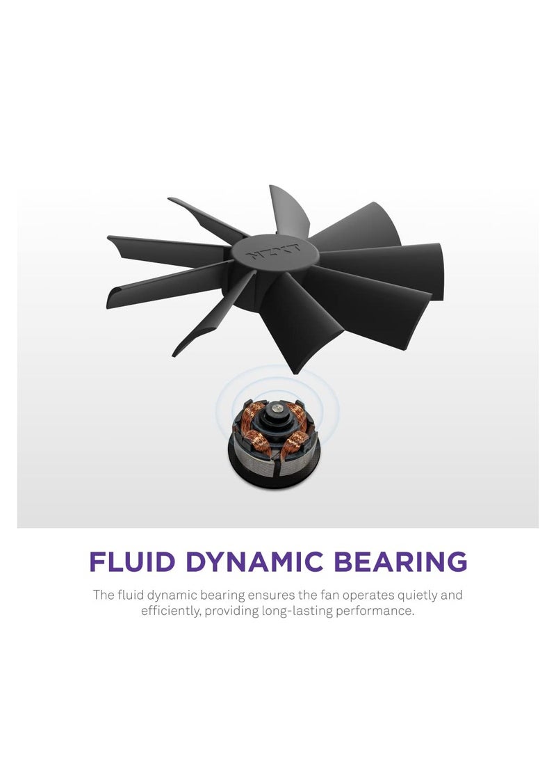 NZXT F120 RGB Duo - 120mm Dual-Sided RGB Fan – 20 Individually Addressable LEDs – Balanced Airflow and Static Pressure – Fluid Dynamic Bearing – PWM Control – Anti-Vibration Rubber Corners – Black