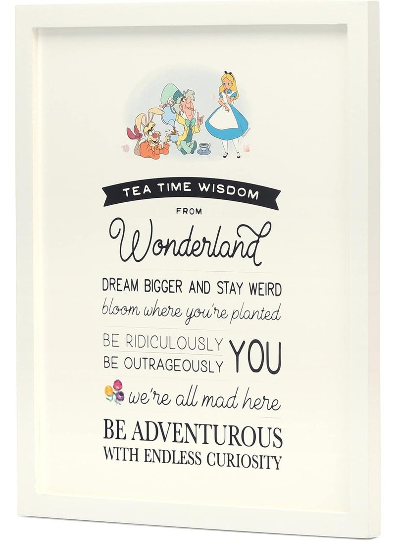 Open Road Brands Alice in Wonderland Tea Time Wisdom Framed Wall Decor - Charming Alice in Wonderland Picture - Image 4