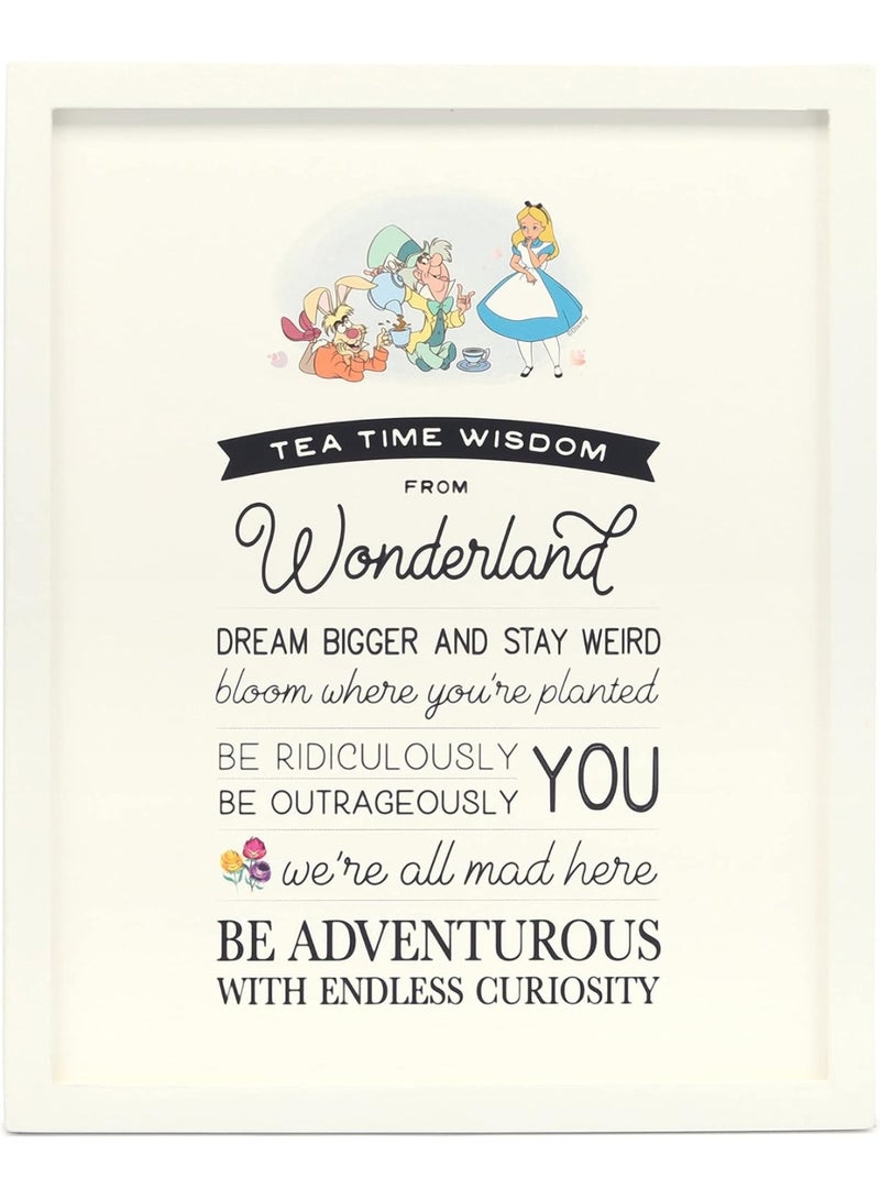Open Road Brands Alice in Wonderland Tea Time Wisdom Framed Wall Decor - Charming Alice in Wonderland Picture - Image 1