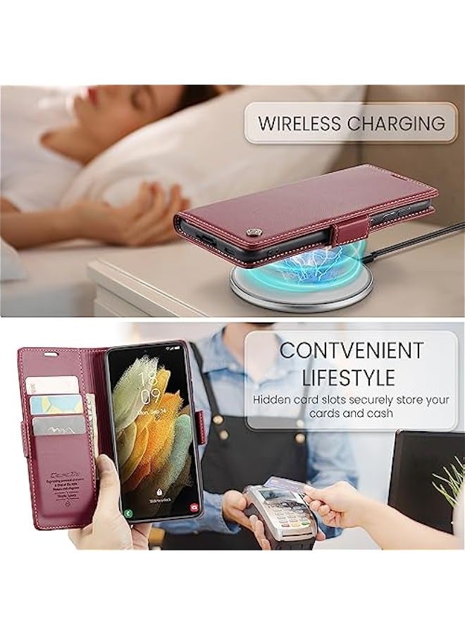 RFID Blocking Case for Samsung Galaxy S21 Ultra - Red - Image 5