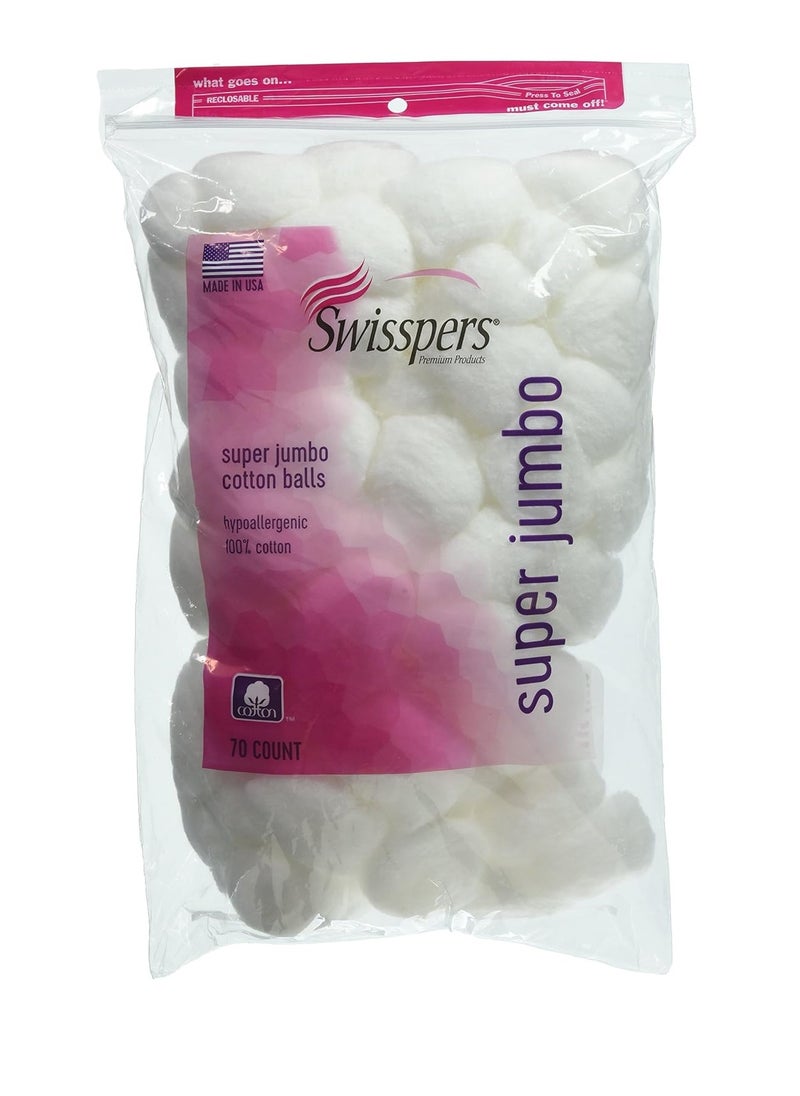 Swisspers Swisspers Super Jumbo Cotton Balls 70 ea (Pack of 2) 