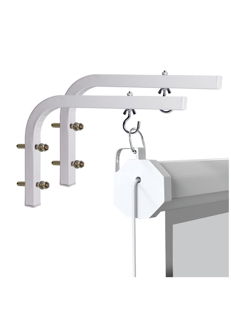 Generic Adjustable Universal Projector Screen Mount Kit - 2 L-Brackets for Wall & Ceiling, 6.5 Inch Extension with Hooks for Home & Office Use  - Image 1