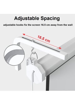 Generic Adjustable Universal Projector Screen Mount Kit - 2 L-Brackets for Wall & Ceiling, 6.5 Inch Extension with Hooks for Home & Office Use  - Image 3