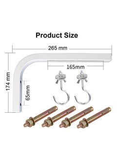 Generic Adjustable Universal Projector Screen Mount Kit - 2 L-Brackets for Wall & Ceiling, 6.5 Inch Extension with Hooks for Home & Office Use  - Image 5