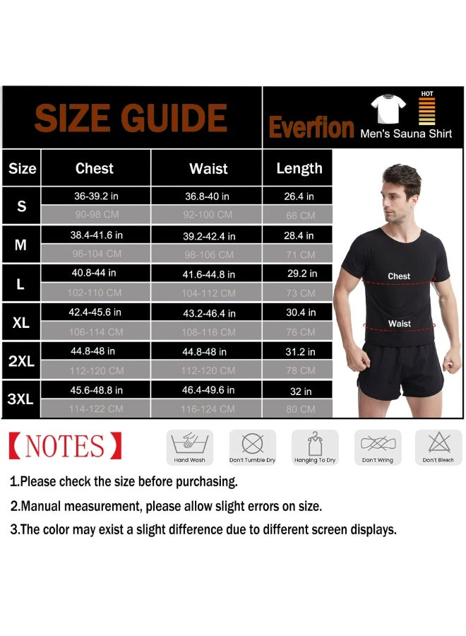 CMGTYYD Sauna Shirt For Men Short Sleeve Sauna Suit For Men Weight Loss Sweat Body Shaper For Men Gym Exercise Sauna Top L - Image 2