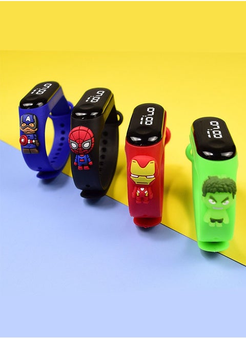 4-Piece Kids Digital Watch Sports Touch Electronic LED Waterproof Kids Watch