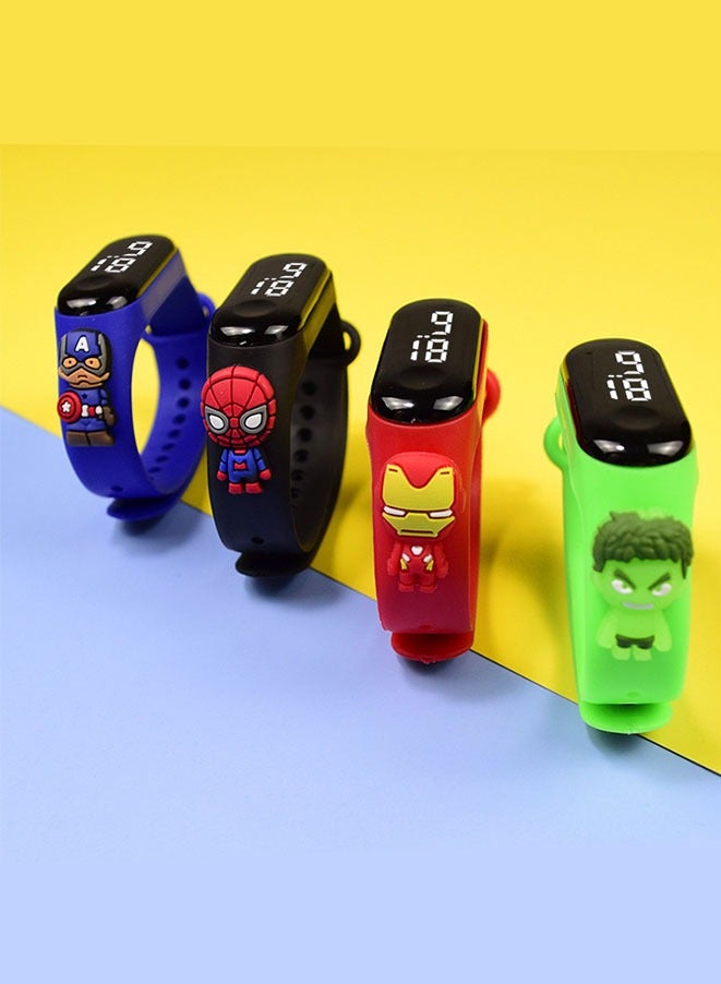 4-Piece Kids Digital Watch Sports Touch Electronic LED Waterproof Kids Watch  - Image 1