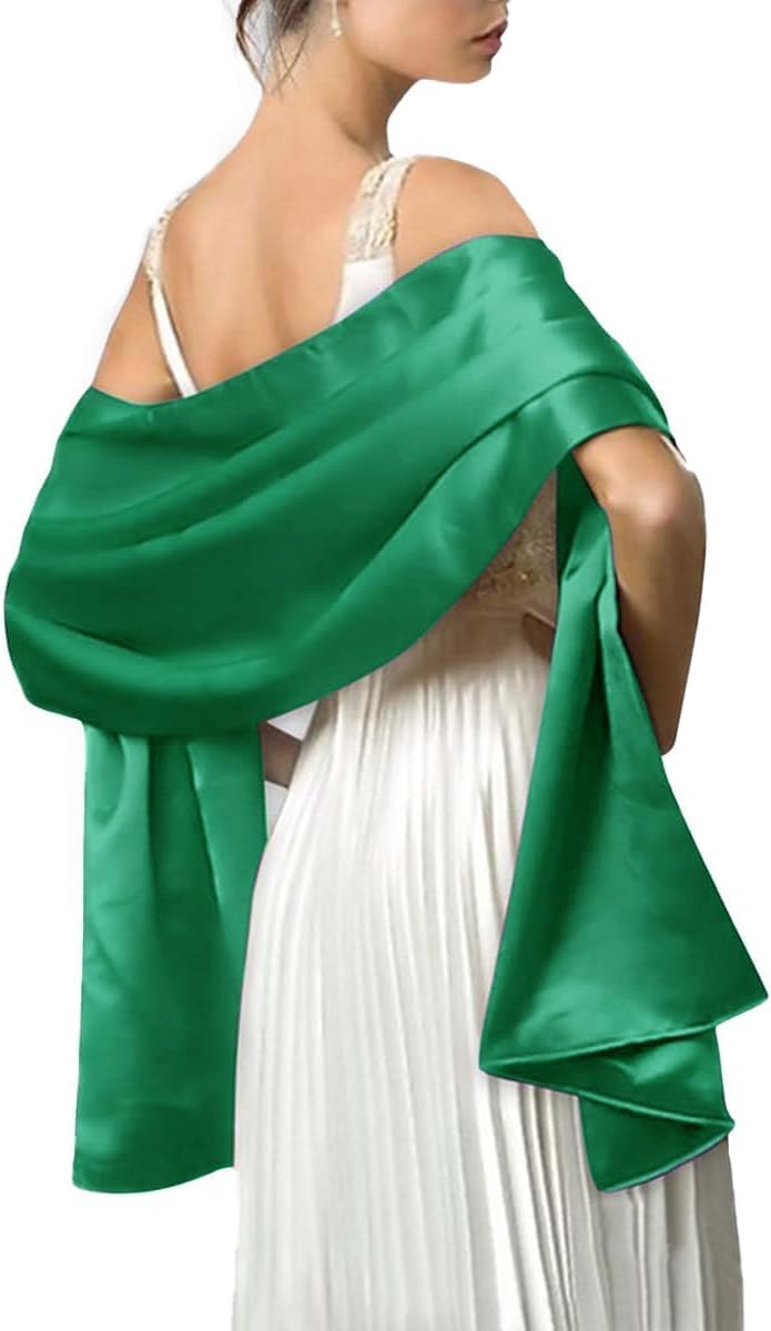 MLMW Shawls and Wraps for Evening Dresses Satin Shawl Wraps for Women Extra Long Wedding Shawls for Bridal Party - Image 2