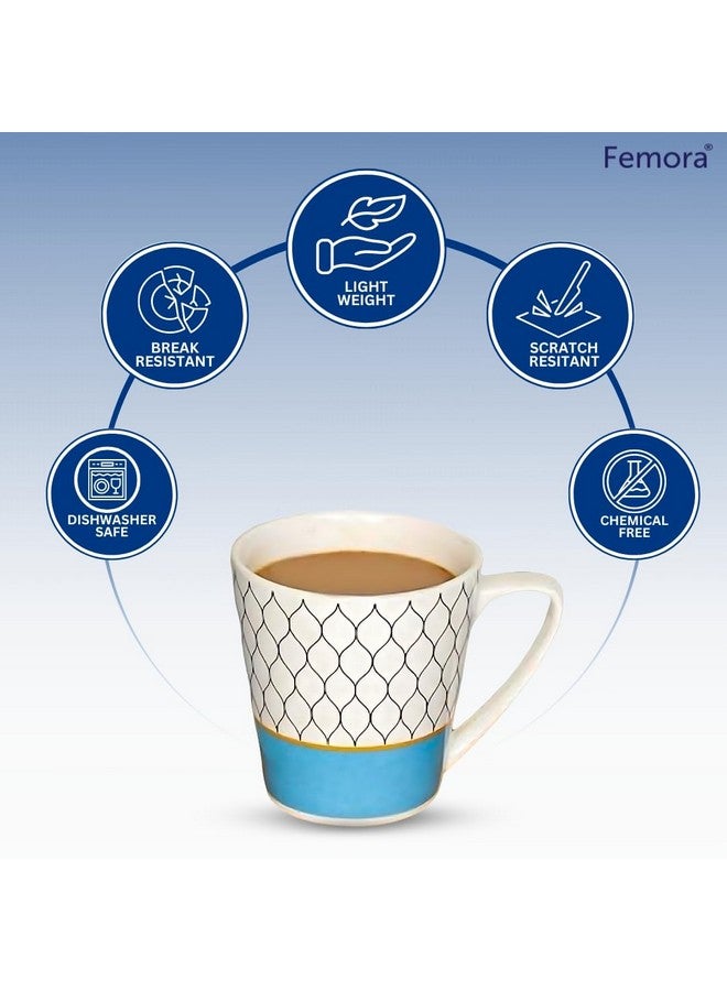 Femora Ceramic Multicolor Cups Set of 6, 180ML, Microwave Safe - Image 2