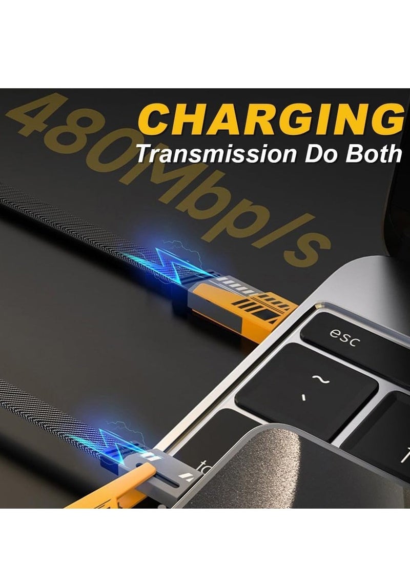 4 in 1 Multi Charging Cable, 120CM [65W] Fast Charging for iPhone 16/15/14/13 Pro Max, Airpods, iWatch, iPad, MacBook, Samsung S24/S23/S22 & Google, 2M Length