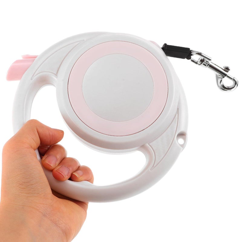 Handle For Small Medium Dogs Retractable Dog Leash Pink White Adjustable Telescopic Rope Leash With Anti Slip Handle Lightweight Pet Walking Accessory - Image 5