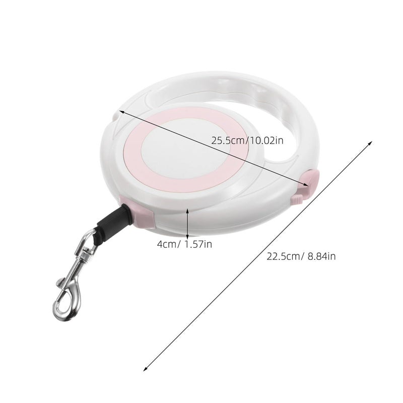 Handle For Small Medium Dogs Retractable Dog Leash Pink White Adjustable Telescopic Rope Leash With Anti Slip Handle Lightweight Pet Walking Accessory - Image 3
