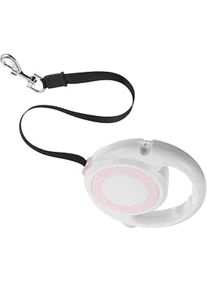 Handle For Small Medium Dogs Retractable Dog Leash Pink White Adjustable Telescopic Rope Leash With Anti Slip Handle Lightweight Pet Walking Accessory - Image 1