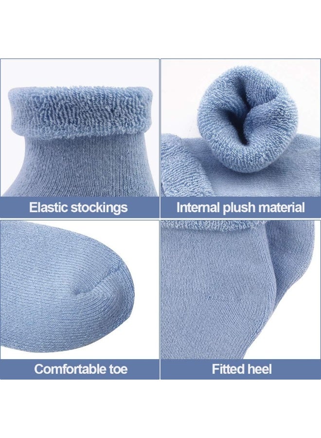 JAKIDAR JAKIDAR 6 Pairs Baby Socks for Infant Newborn Thick Warm Socks Cotton Sock Shoes - Image 3