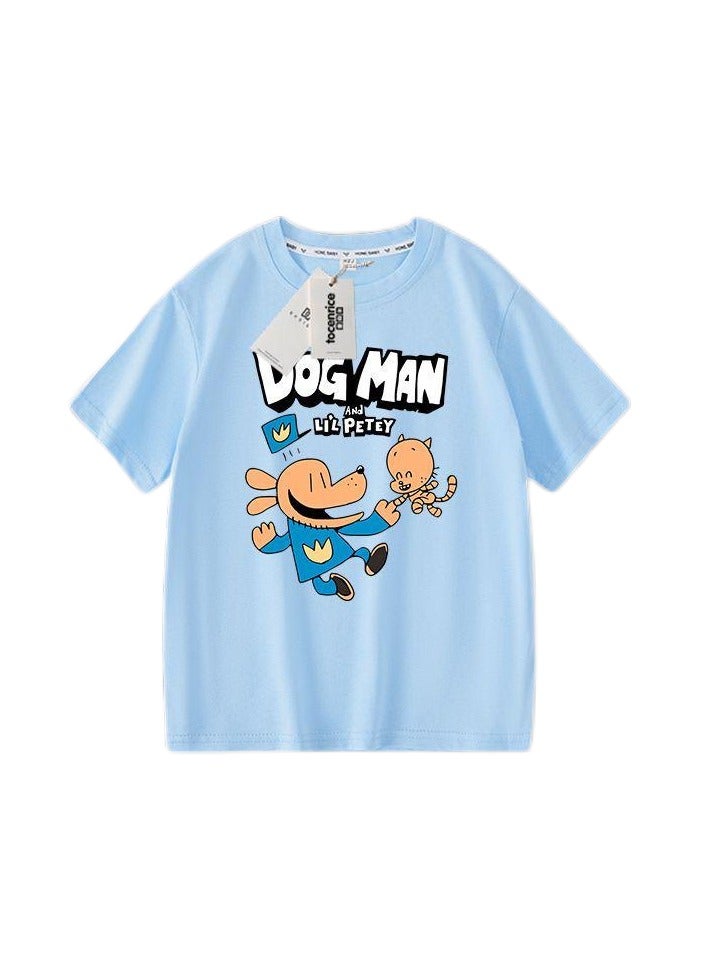 DOG MAN Unisex Short Sleeve Stylish Top TShirt cotton Tee for Boys Girls Kid Children - Image 1