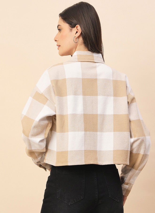 CHIMPAAANZEE Women Buffalo Checks Checked Oversized Casual Shirt - Image 3
