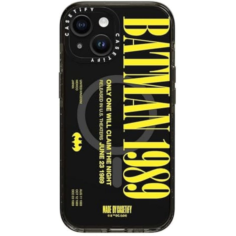 Casetify Impact iPhone 15 Case 【Batman Co-Lab / 4X Military Grade Drop Tested / 8.2ft Drop Protection/Compatible with Magsafe】 - Batman 1989 - Clear Black - Image 5