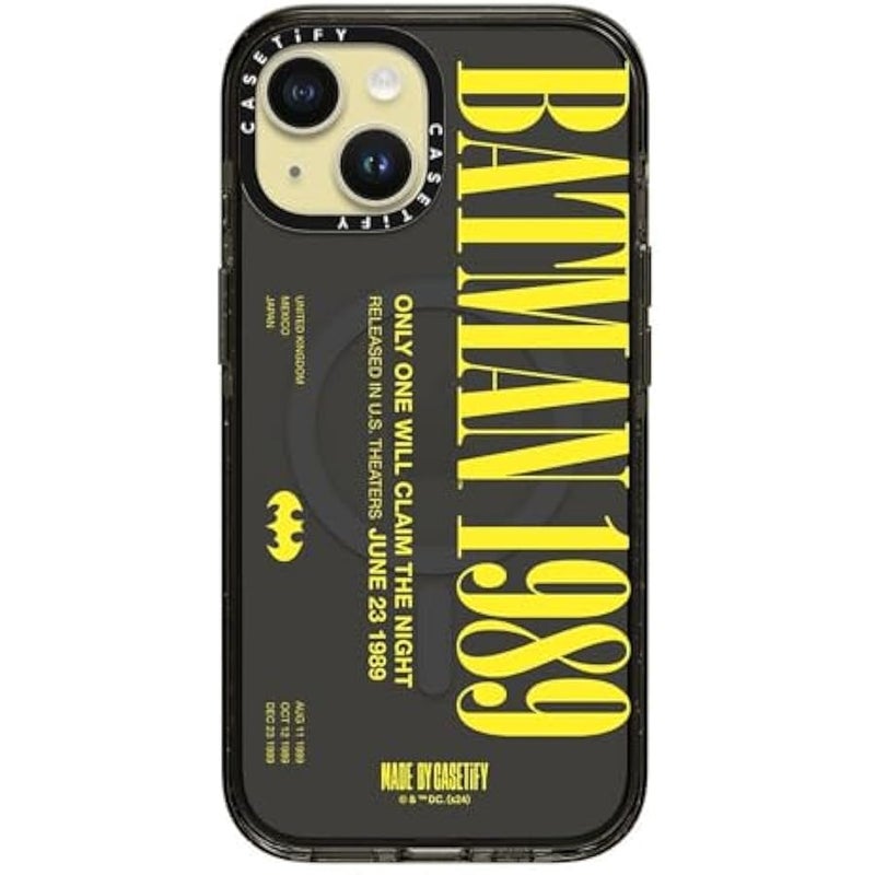 Casetify Impact iPhone 15 Case 【Batman Co-Lab / 4X Military Grade Drop Tested / 8.2ft Drop Protection/Compatible with Magsafe】 - Batman 1989 - Clear Black - Image 2