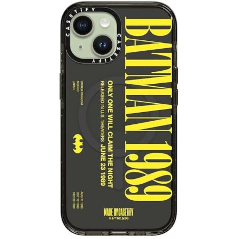 Casetify Impact iPhone 15 Case 【Batman Co-Lab / 4X Military Grade Drop Tested / 8.2ft Drop Protection/Compatible with Magsafe】 - Batman 1989 - Clear Black - Image 3