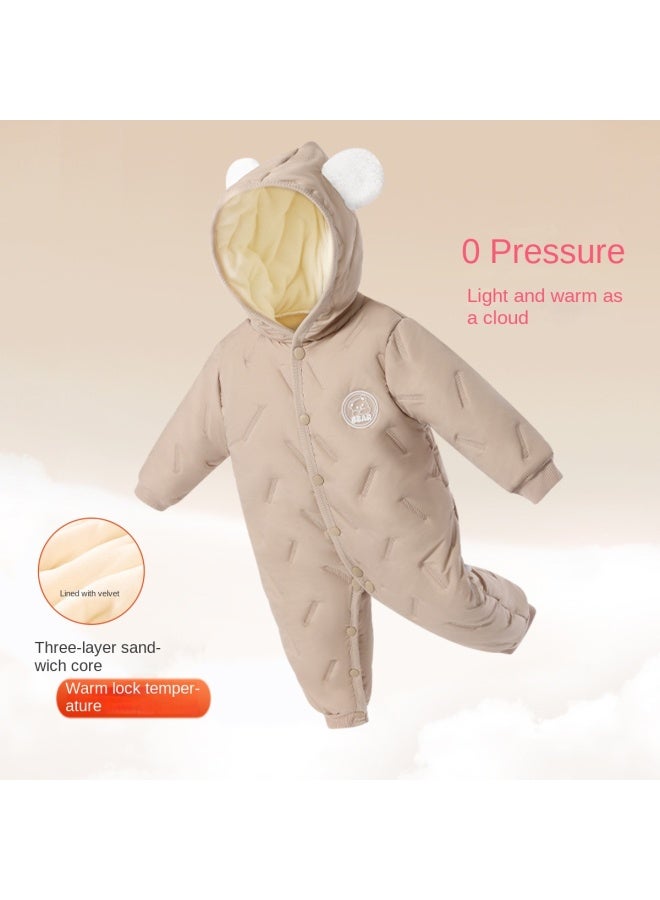 DEESHA Three-layer Cotton Padding】baby Bodysuits For Autumn And Winter, Newborn Clothes, Full-month Cotton Outfits, Baby's 100-day Celebration Outfits, Crawler Suits - Image 2