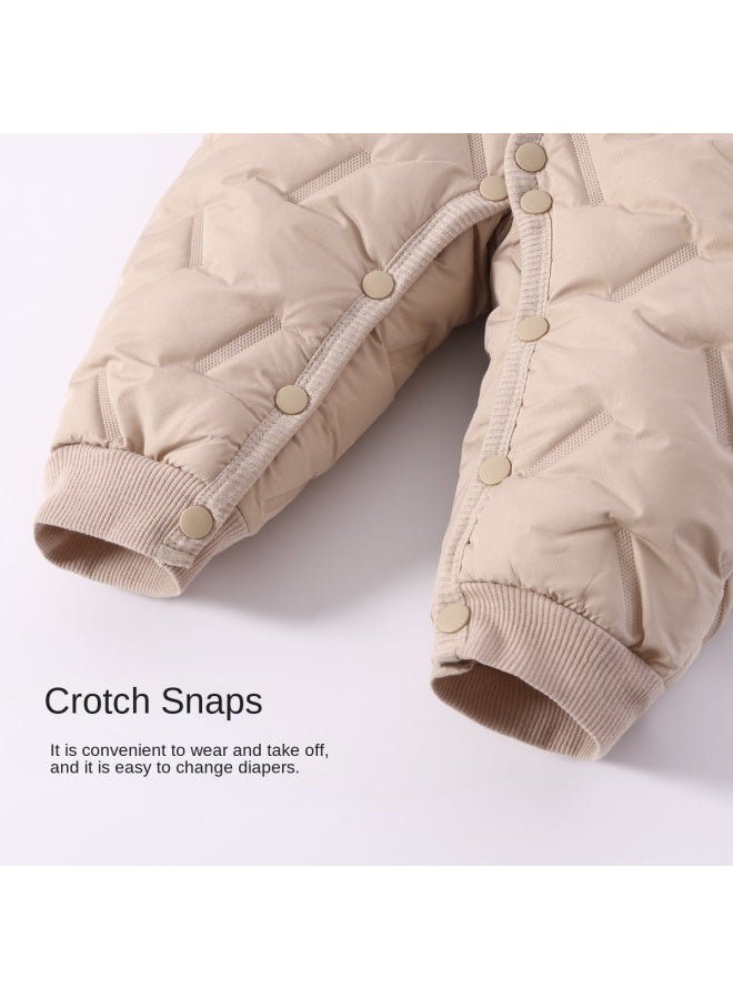 DEESHA Three-layer Cotton Padding】baby Bodysuits For Autumn And Winter, Newborn Clothes, Full-month Cotton Outfits, Baby's 100-day Celebration Outfits, Crawler Suits - Image 5