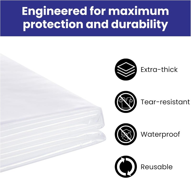 VICMORE Heavy-Duty Plastic Drop Cloth - Water & Dustproof, Odorless Plastic Sheet for Painting, Renovations, DIY Projects - Strong Paint Tarp with 3mil Thickness - Floor Covering & Dust Cover - 9’x12 - Image 5