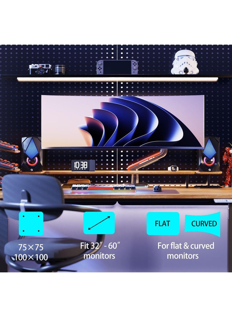 NB NORTH BAYOU Exclusive NB Ergonomic Gaming Monitor Stand – 360° Swivel with Gas Spring Arm & Built-in RGB Lighting – Supports 32-60 Inch Screens, 2-20 kg Load - Image 4