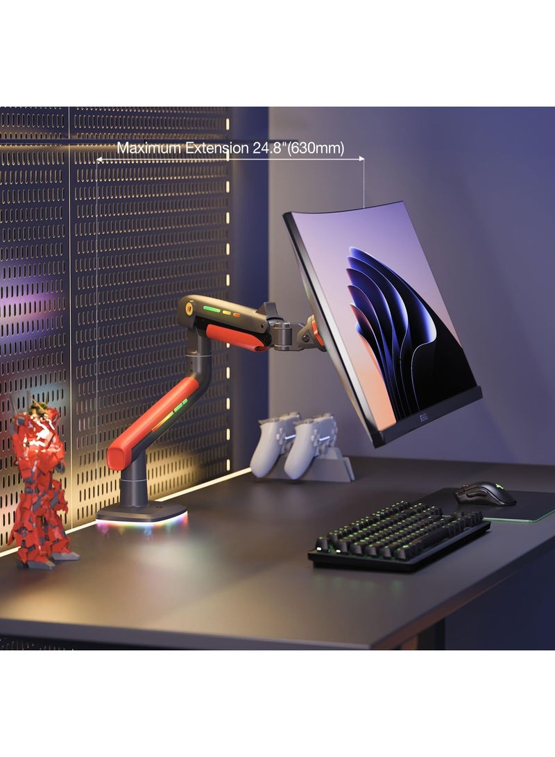 NB NORTH BAYOU Exclusive NB Ergonomic Gaming Monitor Stand – 360° Swivel with Gas Spring Arm & Built-in RGB Lighting – Supports 32-60 Inch Screens, 2-20 kg Load - Image 2